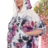 Watercolor Leaf Print Hooded Tunic Top & Bottom Set Watercolor Leaf Print Hooded Tunic Top & Bottom Set