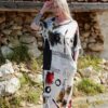 Wholesale Asymmetric Abstract Print Maxi Dress Wholesale Asymmetric Abstract Print Maxi Dress