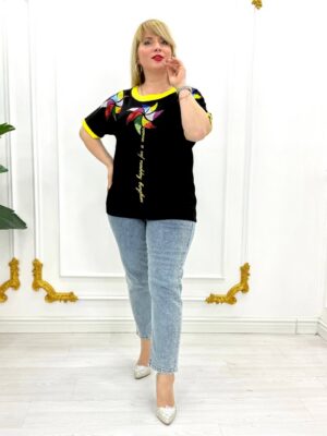 Black Colorful Print Blouse for Wholesale - Premium Quality