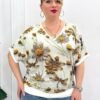 Premium Floral Blouse with Dragonfly Print Premium Floral Blouse with Dragonfly Print
