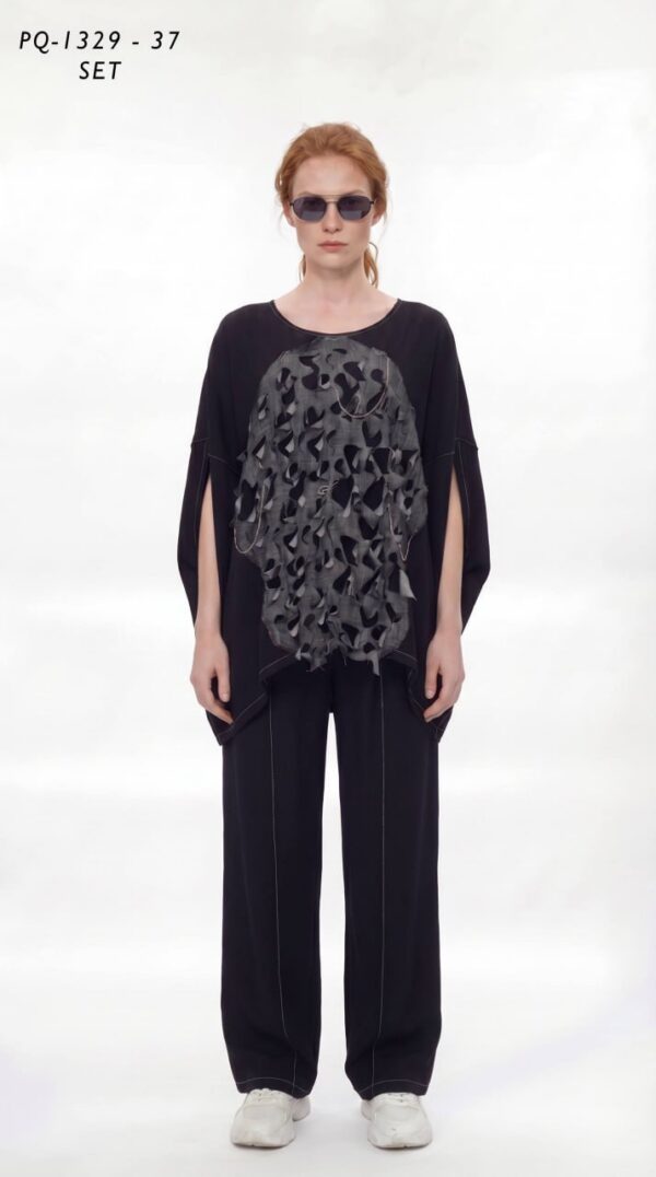Black Cape Top & Pants Set PQ1329 Black Cape Top & Pants Set PQ1329