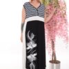 Premium Striped Maxi Dress with Floral Print Premium Striped Maxi Dress with Floral Print