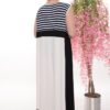 Premium Striped Maxi Dress with Floral Print Premium Striped Maxi Dress with Floral Print