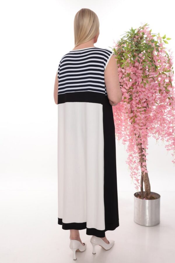 Premium Striped Maxi Dress with Floral Print Premium Striped Maxi Dress with Floral Print
