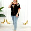 Black Colorful Print Blouse for Wholesale - Premium Quality Black Colorful Print Blouse for Wholesale - Premium Quality