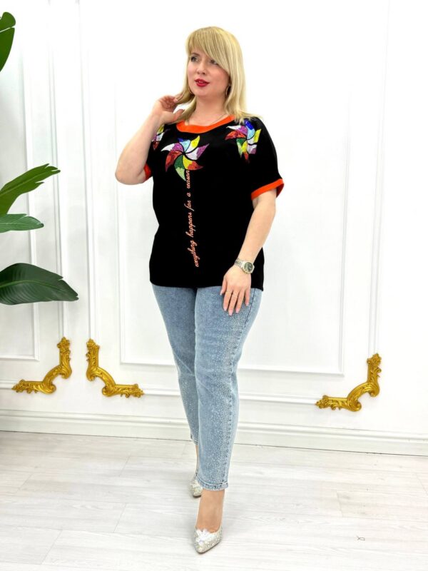 Black Colorful Print Blouse for Wholesale - Premium Quality Black Colorful Print Blouse for Wholesale - Premium Quality