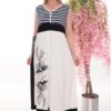 Premium Striped Maxi Dress with Floral Print Premium Striped Maxi Dress with Floral Print