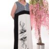 Premium Striped Maxi Dress with Floral Print Premium Striped Maxi Dress with Floral Print