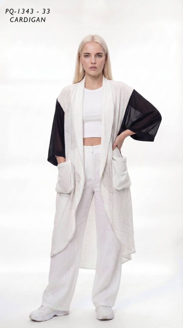 Premium Color-Block Cardigan Long Length Premium Color-Block Cardigan Long Length