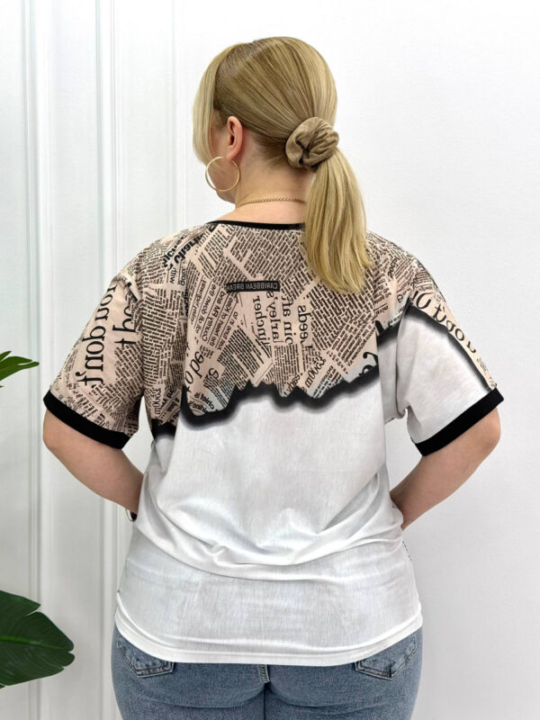 Premium Mixed Print Blouse with Lace Cape Detail Premium Mixed Print Blouse with Lace Cape Detail