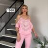 Women's Black Embellished Top & Bottom Set - Premium Wholesale