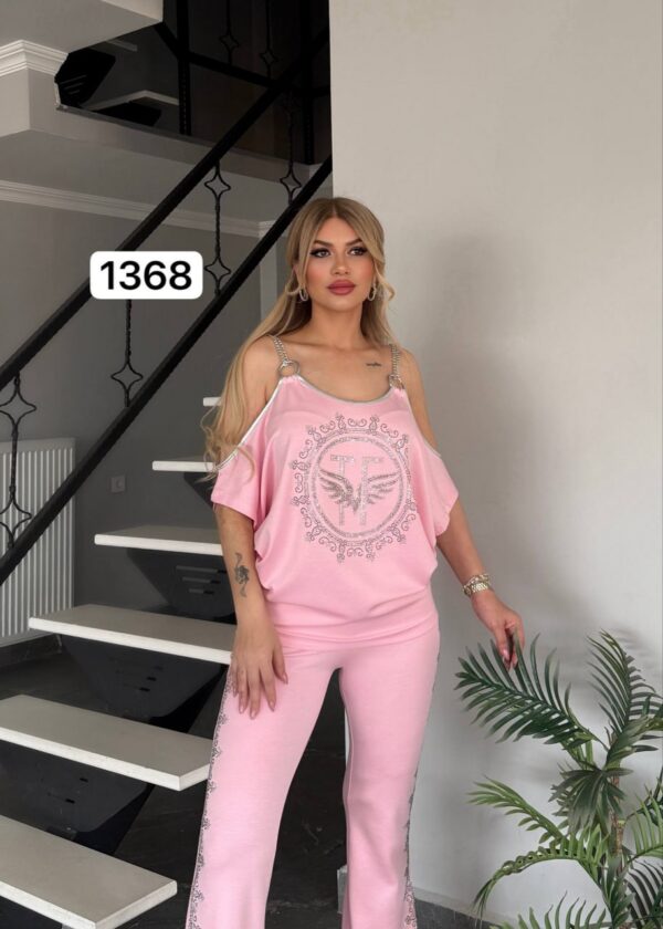 Women's Black Embellished Top & Bottom Set - Premium Wholesale