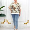 Premium Floral Blouse with Dragonfly Print Premium Floral Blouse with Dragonfly Print
