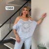 Women's Black Embellished Top & Bottom Set - Premium Wholesale