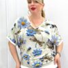 Premium Floral Blouse with Dragonfly Print Premium Floral Blouse with Dragonfly Print