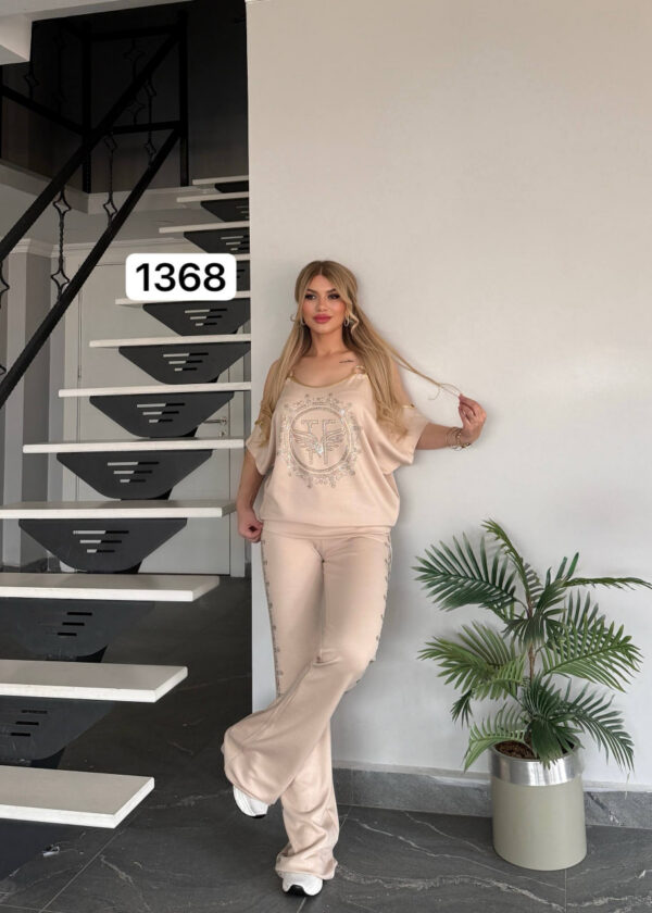Women's Black Embellished Top & Bottom Set - Premium Wholesale