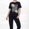 Premium Graphic T-Shirt with Floral Line Art Design Premium Graphic T-Shirt with Floral Line Art Design