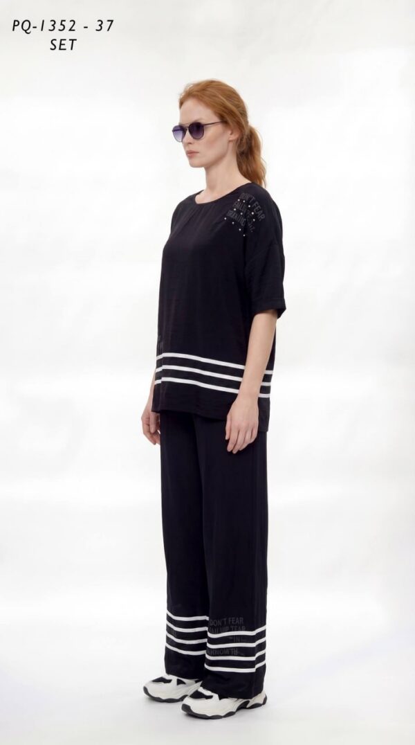 Black & White Striped Two-Piece Set Black & White Striped Two-Piece Set