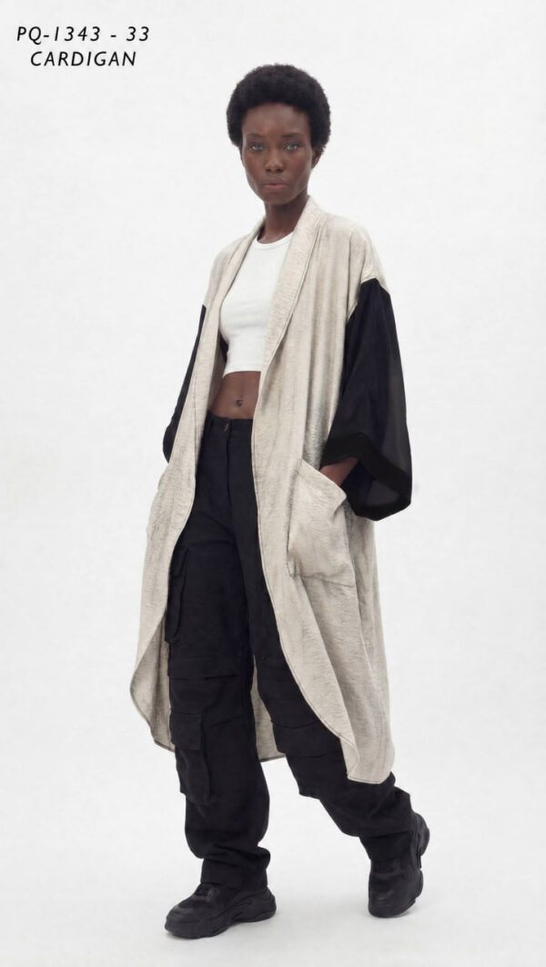 Premium Color-Block Cardigan Long Length Premium Color-Block Cardigan Long Length