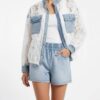 TATU1341 Lace & Denim Hybrid Jacket with Cargo Pockets TATU1341 Lace & Denim Hybrid Jacket with Cargo Pockets