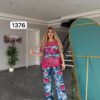 TATU1376 Red & Blue Distressed Two-Piece Set - Wholesale
