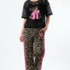 TATU1392 Lace Top with Leopard Print Bottom Set TATU1392 Lace Top with Leopard Print Bottom Set