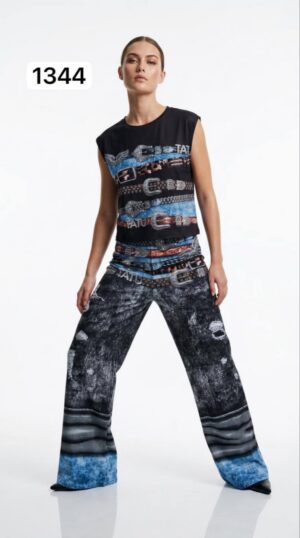 TATU1344 Designer Tank Top & Pants Set - Premium Wholesale TATU1344 Designer Tank Top & Pants Set - Premium Wholesale