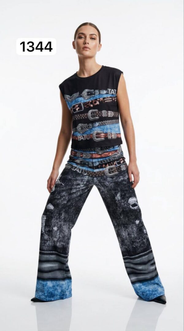 TATU1344 Designer Tank Top & Pants Set - Premium Wholesale TATU1344 Designer Tank Top & Pants Set - Premium Wholesale