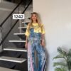 Premium Denim Two-Piece Set with Chain Detail Premium Denim Two-Piece Set with Chain Detail