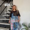 Premium Denim Two-Piece Set with Chain Detail Premium Denim Two-Piece Set with Chain Detail