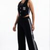 Premium Velvet Crop Vest & Wide-Leg Trousers Set Premium Velvet Crop Vest & Wide-Leg Trousers Set