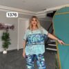 TATU1376 Red & Blue Distressed Two-Piece Set - Wholesale