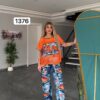 TATU1376 Red & Blue Distressed Two-Piece Set - Wholesale