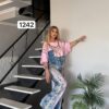 Premium Denim Two-Piece Set with Chain Detail Premium Denim Two-Piece Set with Chain Detail
