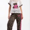 TATU1392 Lace Top with Leopard Print Bottom Set TATU1392 Lace Top with Leopard Print Bottom Set