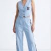 Premium Velvet Crop Vest & Wide-Leg Trousers Set Premium Velvet Crop Vest & Wide-Leg Trousers Set