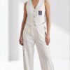 Premium Velvet Crop Vest & Wide-Leg Trousers Set Premium Velvet Crop Vest & Wide-Leg Trousers Set
