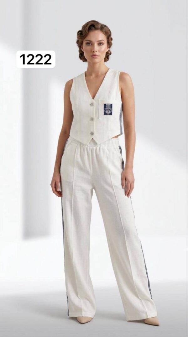 Premium Velvet Crop Vest & Wide-Leg Trousers Set Premium Velvet Crop Vest & Wide-Leg Trousers Set