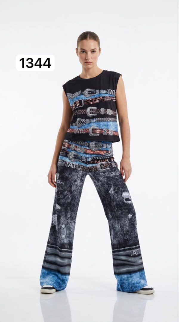 TATU1344 Designer Tank Top & Pants Set - Premium Wholesale TATU1344 Designer Tank Top & Pants Set - Premium Wholesale
