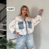 TATU1341 Lace & Denim Hybrid Jacket with Cargo Pockets TATU1341 Lace & Denim Hybrid Jacket with Cargo Pockets