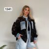 TATU1341 Lace & Denim Hybrid Jacket with Cargo Pockets TATU1341 Lace & Denim Hybrid Jacket with Cargo Pockets