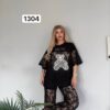 TATU Black Lace T-Shirt & Pants Set