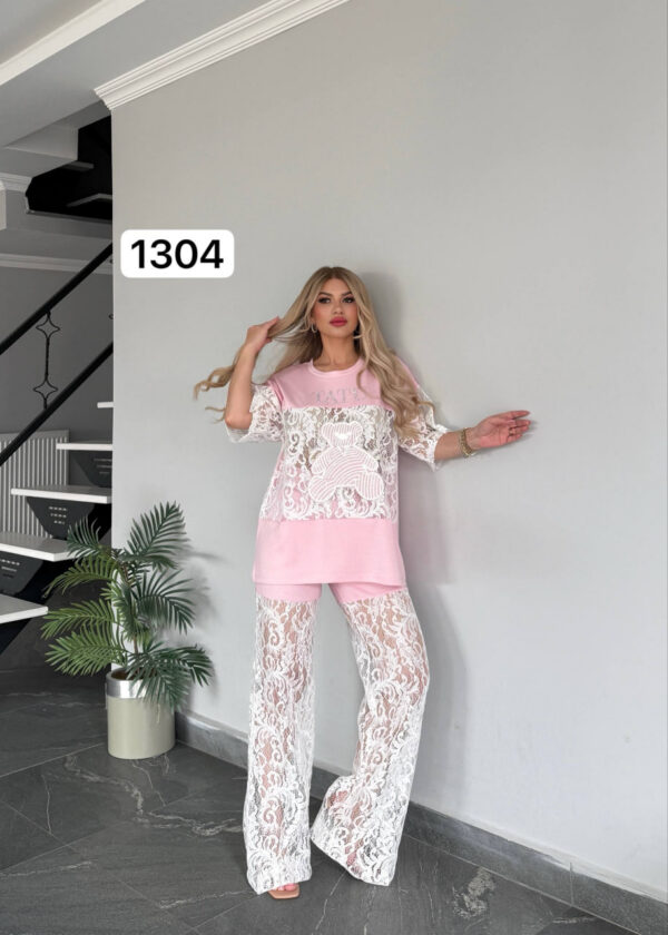 TATU Black Lace T-Shirt & Pants Set