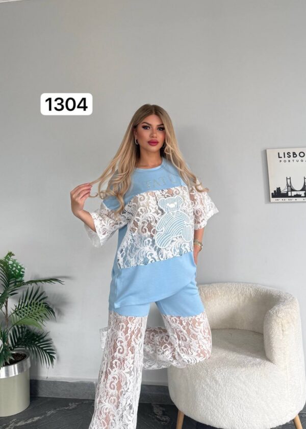 TATU Black Lace T-Shirt & Pants Set