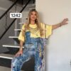 Premium Denim Two-Piece Set with Chain Detail Premium Denim Two-Piece Set with Chain Detail