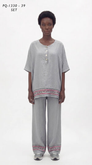 Premium Striped Two-Piece Loungewear Set Premium Striped Two-Piece Loungewear Set