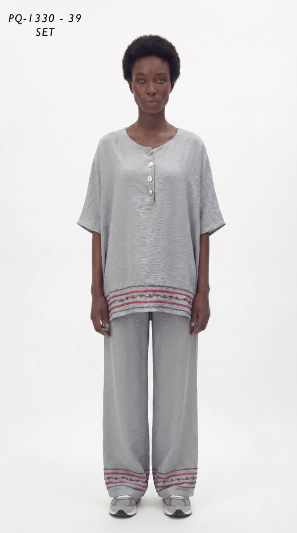 Premium Striped Two-Piece Loungewear Set Premium Striped Two-Piece Loungewear Set