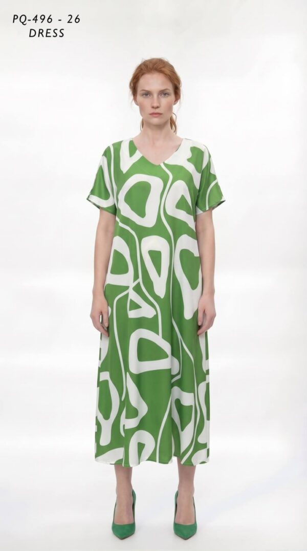 Abstract Green Print A-Line Dress Abstract Green Print A-Line Dress
