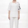 Premium Oversized White T-Shirt with Graphic Sleeve Detail Premium Oversized White T-Shirt with Graphic Sleeve Detail