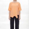 Premium Asymmetric Orange T-Shirt with Decorative Stitching Premium Asymmetric Orange T-Shirt with Decorative Stitching